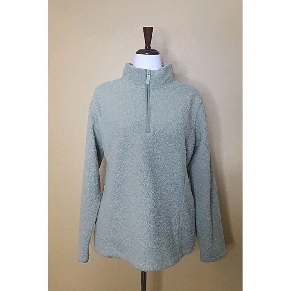 Gander Mountain Womens Fleece Green 1/4 Zip Large EUC